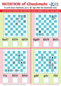 One Move Checkmates: Puzzle 4 Worksheet, Free PDF for Kids